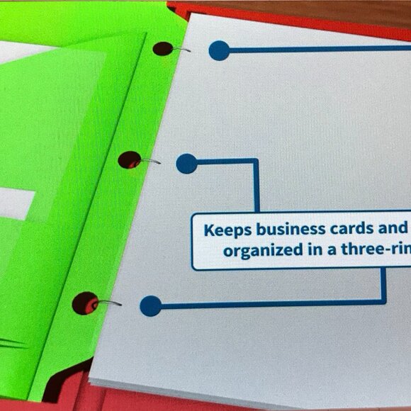 Pamphlet Sleeves Holder Brochure Organizer Business Card Holder for 3Ring Binder - Picture 4 of 4